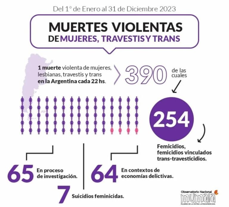 En 2023 la tasa de femicidios aumentó casi un 50 por ciento respecto ...